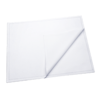 Luxury white organic cotton placemat with one corner folded, from Five Star Napkins