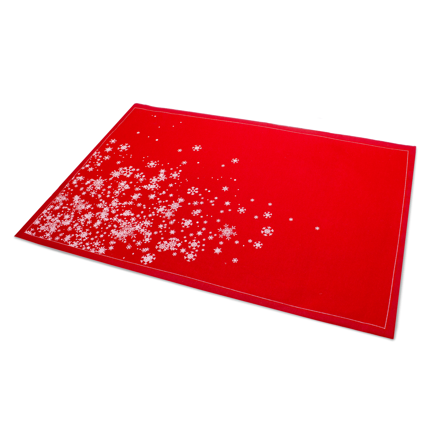 Red Snowflake Cascade Placemat Napkins