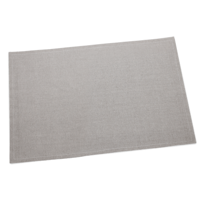 Gray rectangular mat on a green background