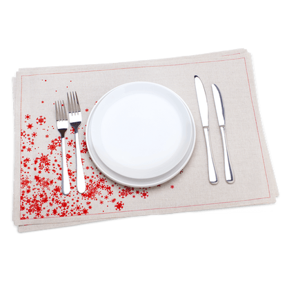 Natural Snowflake Cascade Placemat Napkins - Case