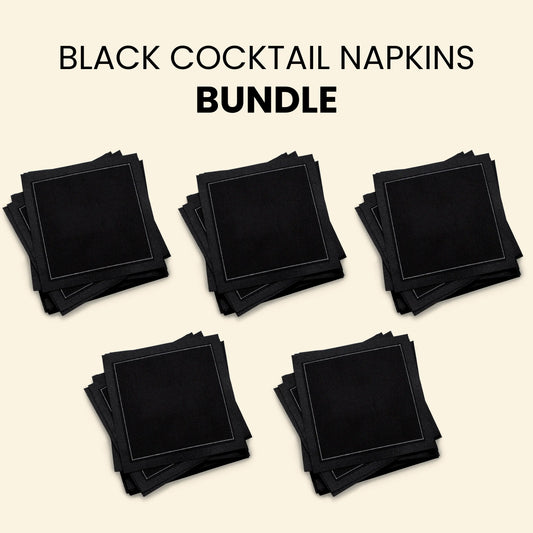 Plain Cotton Napkin Bundle - Black