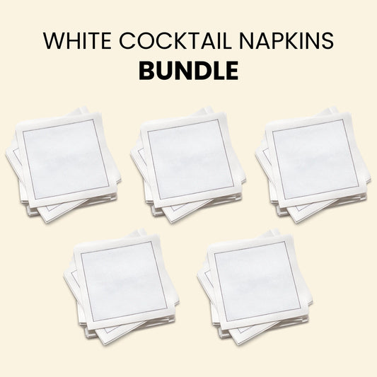 Plain Cotton Napkin Bundle - White
