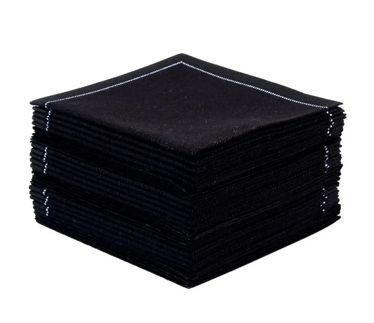 Black 1/4 Fold Cocktail Napkins - Five Star Napkins