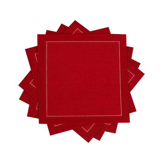 Cotton Cocktail Napkin - Red