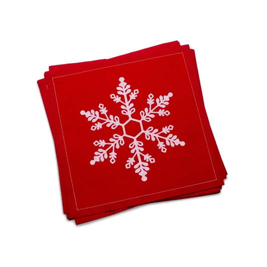 Snowflake Red Luncheon Napkins