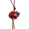 Felt red panda charm on brown cord, with gold accent, cute animal accessory