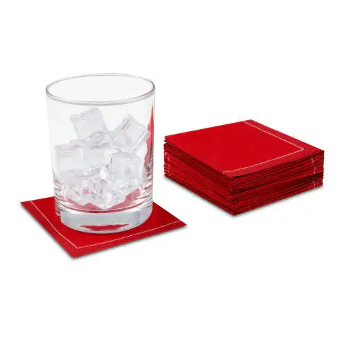 Red 1/4 Fold Cocktail Napkins - Five Star Napkins