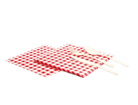 Red gingham cotton luncheon napkins with cutlery, luxury tableware by Five Star Napkins