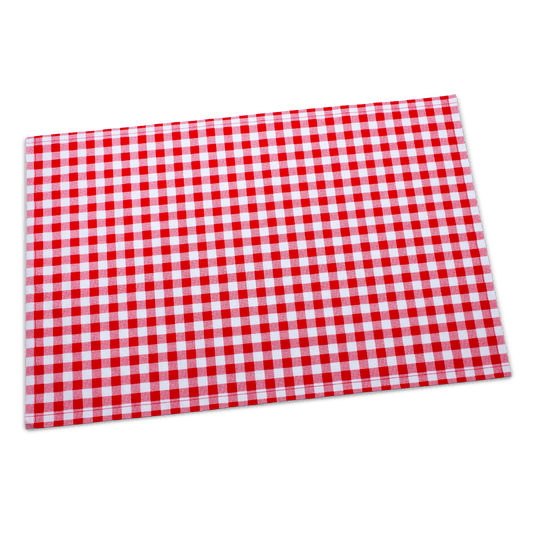 Red and white gingham luxury cotton placemat from Five Star Napkins