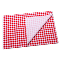 Red and white gingham organic cotton placemat with folded corner, Five Star Napkins
