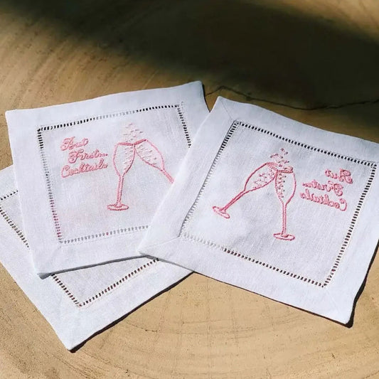 But First, Cocktails - Linen Cocktail Napkins