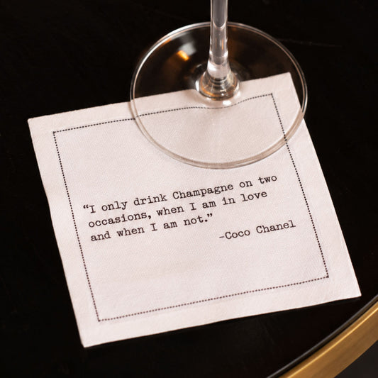 1/4 Fold Champagne Quote Napkins