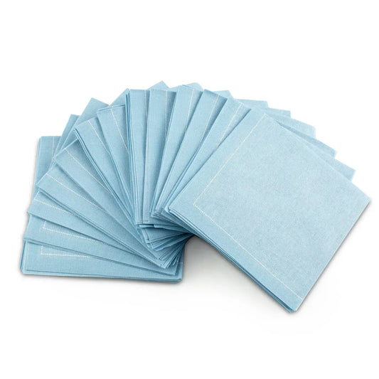 Sky Blue 1/4 Fold Cocktail Napkins - Five Star Napkins