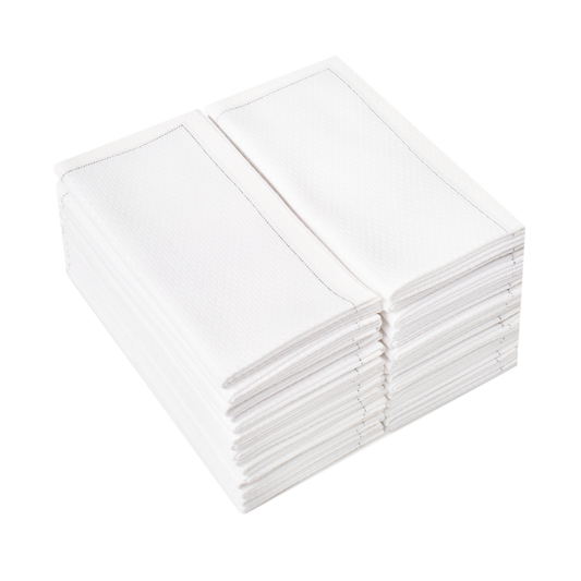 White Cotton Hand Towel (205 GSM) - 10.6" x 10.6" (Folded 5" x 3") - 600 Units