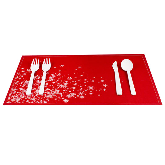 Red Snowflake Cascade Placemat - Case