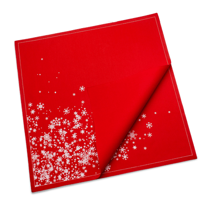 Red Snowflake Cascade Premium Dinner Napkins