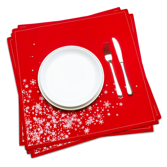 Red Snowflake Cascade Premium Dinner Napkins
