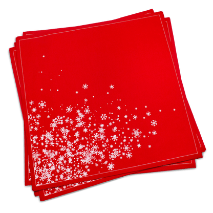 Red Snowflake Cascade Premium Dinner Napkins