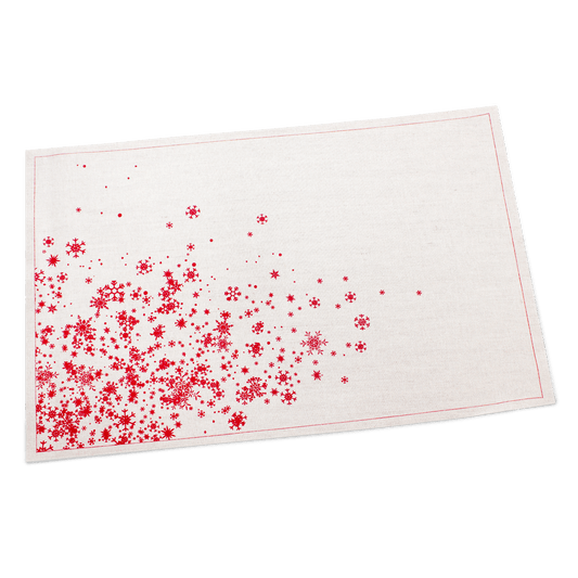 Luxury organic cotton placemat with red star pattern from Five Star Napkins