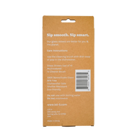 Back of product packaging showing care instructions for multicolored glass straws set, includes barcode.