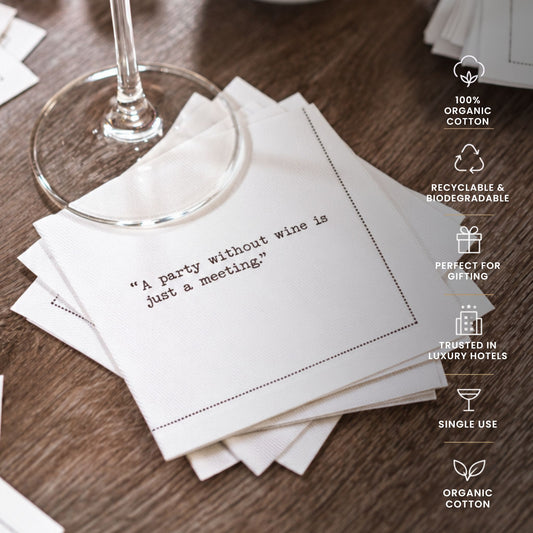 1/4 Fold Wine Quote Napkins