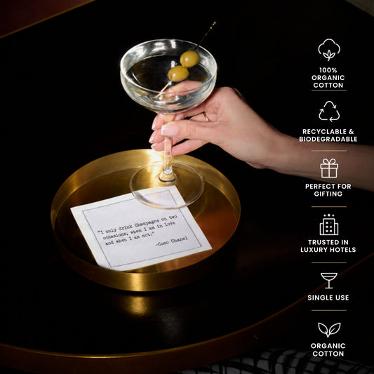1/4 Fold Champagne Quote Napkins
