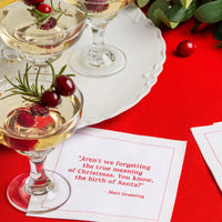 Christmas Quotes Napkins White with Red Quotes- Case - Five Star Napkins