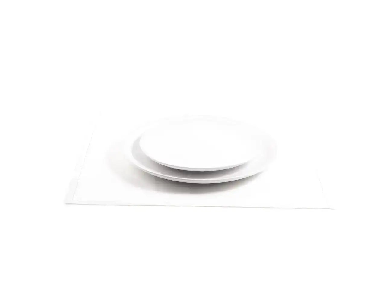 Five Star Napkins White Premium Dinner Napkins, white napkins showing texture with plate on top, 15.8" x 15.8", Single Use, 25 Units Per Case