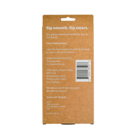 Brown cardboard package back with care instructions for glass straws, barcode, and printed text.