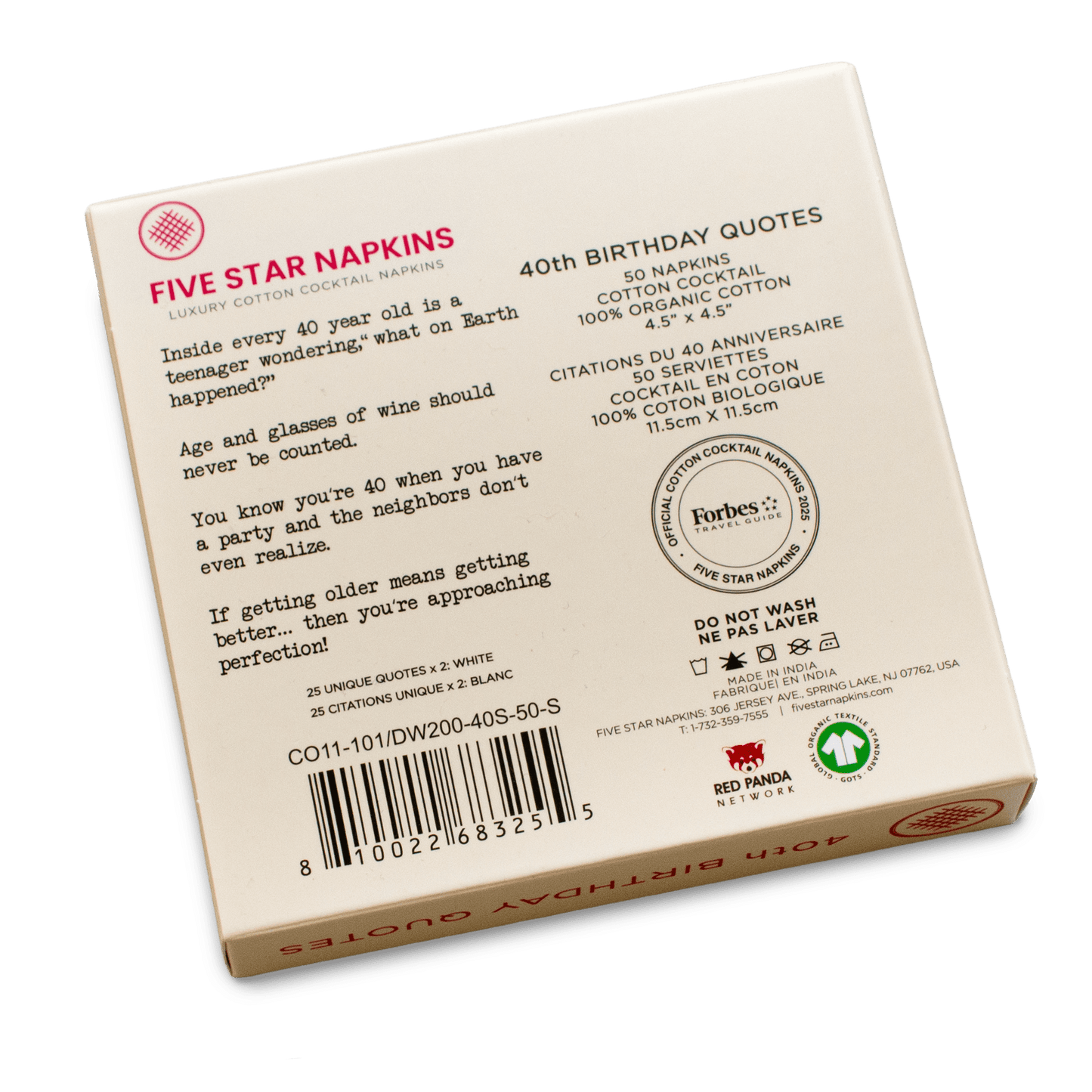 40th Birthday Quotes Napkins - Case