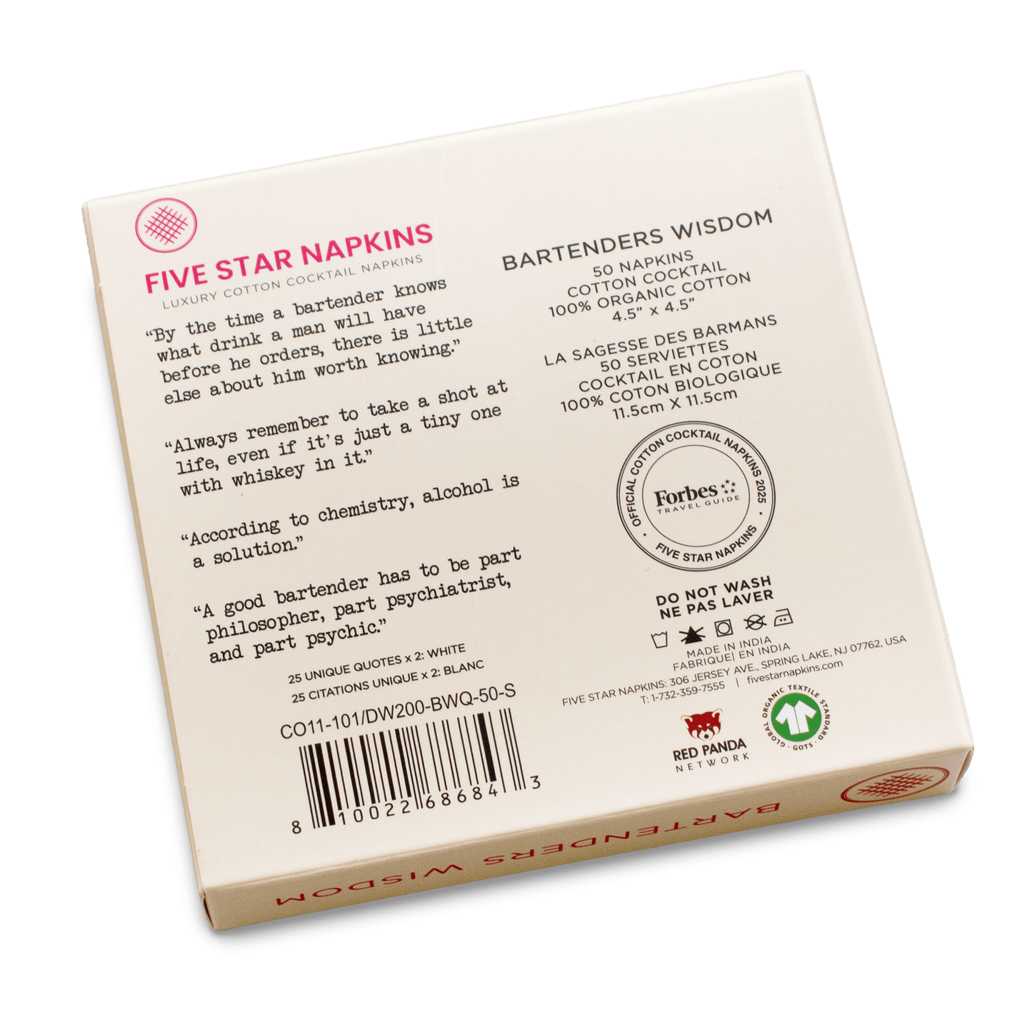 Bartenders Wisdom Quotes Napkins  - Case