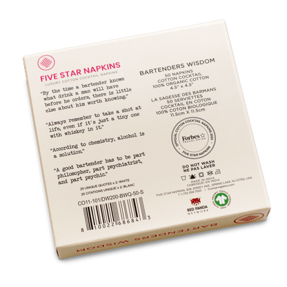Bartenders Wisdom Quotes Napkins  - Case