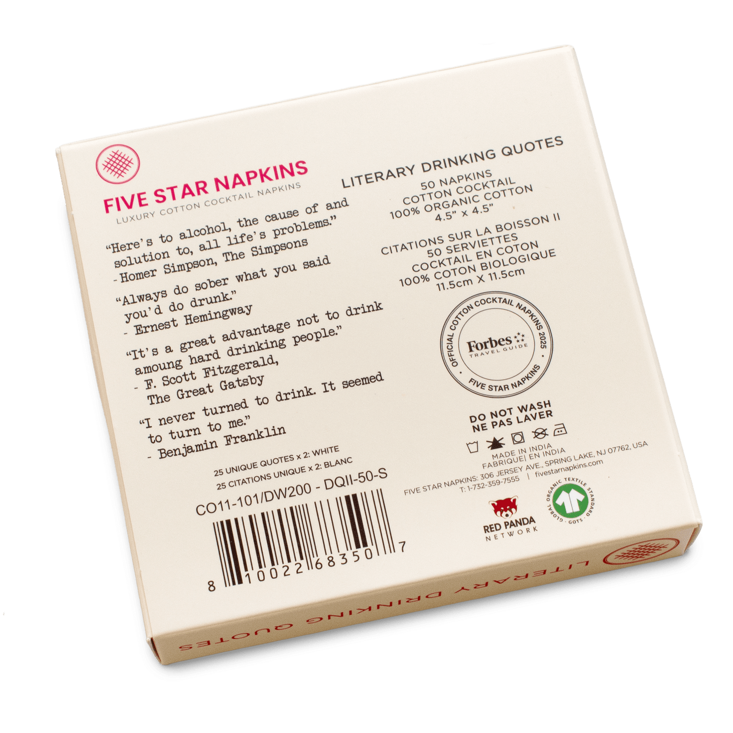 Literary Drinking Quotes Napkins  - Case