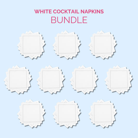 White Cocktail Napkins Bundle