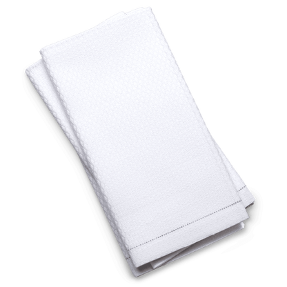 White Diamond Weave Hand Towel Napkins - Case