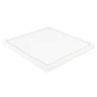 Linen White organic cotton napkin with black stitched border shown folded