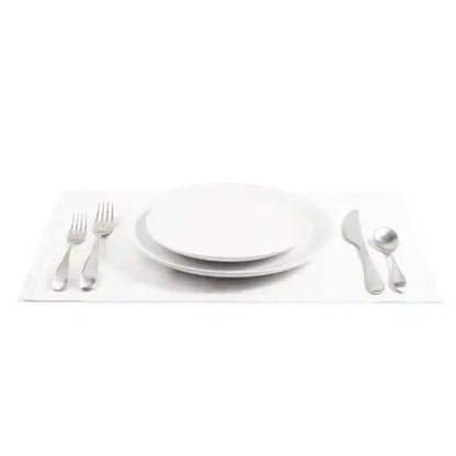 Five Star Napkins White Single-use Cotton Placemat Napkins, full place setting with plates and silverware, 18.9" x 12.6", Pack of 50 with 25 unique quotes