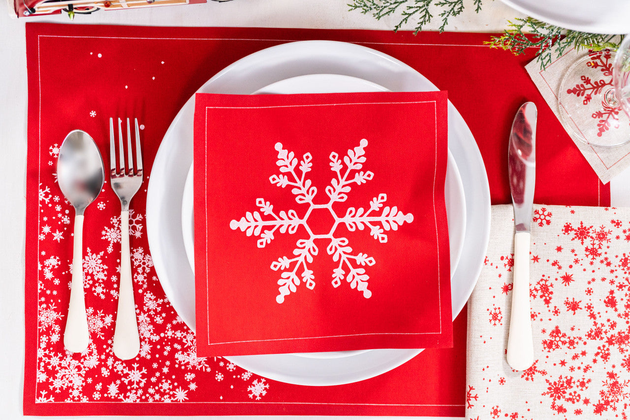 Snowflake Red Luncheon